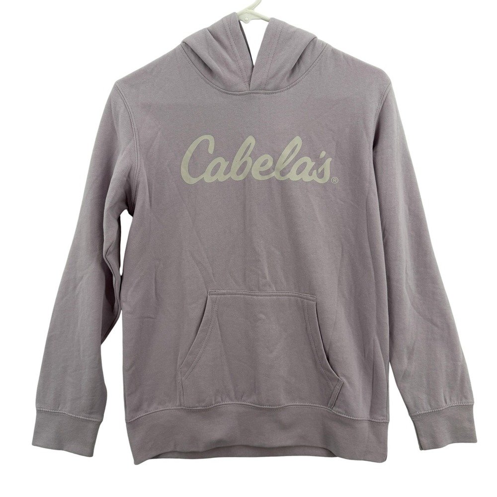 Cabela's Hoodie Womens XL Purple Pullover Kangaroo Pocket Logo Sweatshirt Hiking